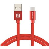 Swissten Kabel USB-C platneni 1.2 m, crveni | shoptok.hr