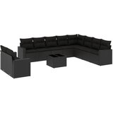  11-dijelni set vrtnih sofa od poliratana s jastucima crni | shoptok.hr