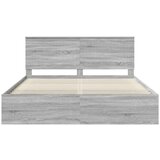  Konstrukcija postelje z vzglavjem Siva Sonoma 200 x 200 cm, (5000103864) | Shoptok.si