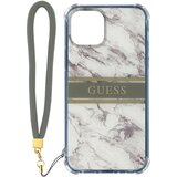Guess Ovitek za iPhone 13 Mini z zapestnico Marble Pattern - bel, (20524427) | Shoptok.si
