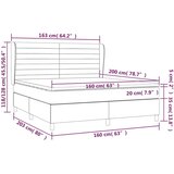  Box spring postelja z vzmetnico črna 160x200 cm blago, (20894259) | Shoptok.si