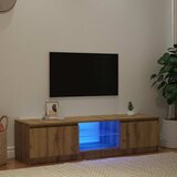TV ormarić s LED svjetlima Artisan hrast 140x40x36 cm | shoptok.hr