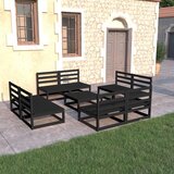 Maison Chic Seti vrtnega pohištva - Vrtna garnitura - Vrtni pohištvo set 9-delna črna trdna borovina, (21800458) | Shoptok.si