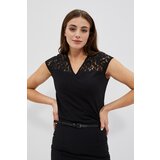 Moodo V-neck blouse with lace | Shoptok.si