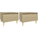  stranska mizica 2 kosa sonoma hrast 50x46x35 cm inženirski les, (20713093) | Shoptok.si