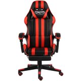 vidaXL racing stol z oporo za noge črno in rdeče umetno usnje | Shoptok.si