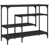  Konzolni stol s policama crni 100 x 35 x 75 cm | Shoptok.si