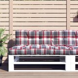 The Living Store Blazine za palete 2 kosa rdeče karo blago - Blazina Za Palete, (21657988) | Shoptok.si