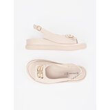 GOODIN Flat sandals beige with decoration | Shoptok.si