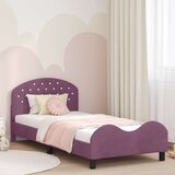  Otroški posteljni okvir z vznožjem Vijolična 90 x 190 cm Žamet, (5000104528) | Shoptok.si
