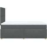 vidaXL Box spring postelja z vzmetnico temno siva 120x200 cm blago | Shoptok.si