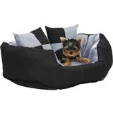 vidaXL dvostrani perivi jastuk za pse sivo-crni 65 x 50 x 20 cm | shoptok.hr