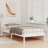  Krevetna konstrukcija Bijelo 80 x 210 cm Čvrsta borova drva | shoptok.hr