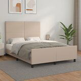Maison Chic Posteljni okvir - Dvoposteljna postelja - Zakonska postelja z vzglavjem kapučino 140x200 cm umetno usnje-J16224, (21768504) | Shoptok.si