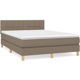 vidaXL Box spring postelja z vzmetnico taupe 140x200 cm blago, (20893725) Cene