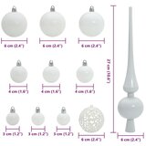  Set Božićnih Ukrasnih Kuglica 120 pcs Bijelo Plastika | shoptok.hr