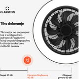 Klarstein ZenBreeze Pametni stropni ventilator z lučjo | 48 cm | 16 W | Tihi | LED | Akril | Shoptok.si