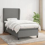 The Living Store Box spring postelja z vzmetnico temno siva 90x200 cm blago - Box Spring Postelja, (21516615) Cene
