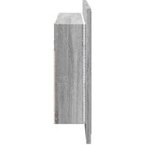 vidaXL LED kopalniška omarica z ogledalom siva sonoma 80x12x45 cm | Shoptok.si