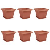  Saksije za biljke 6 pcs Crvena cigla 28,5 x 28,5 x 22 cm | shoptok.hr
