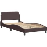  Posteljni okvir z LED brez vzmetnice temno rjav 100x200cm blago, (21791522) | Shoptok.si