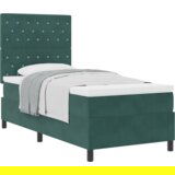 Box Spring Postelja z Mattresom Temno Zelena 90x200 cm Žamet, (22052339) | Shoptok.si