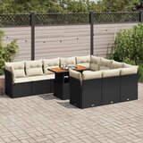 vidaXL 11-dijelni set vrtnih sofa od poliratana s jastucima crni | shoptok.hr