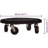  Kolica za biljke s kotačima 3 kom promjer 40 cm crna 275 kg | shoptok.hr