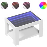 Maison Chic Klubska mizica - kavna mizica - Nizka mizica LED bela 53x53x45 cm inženirski les, (21755382) | Shoptok.si