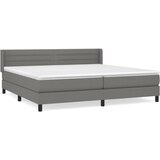 Maison Chic Box spring postelja - Vzmetna postelja z vzmetnico temno siva 200x200 cm blago SL13790, (21905778) | Shoptok.si