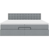 vidaXL Otomanski posteljni okvir z vzmetnicami siv 200x200 cm blago | Shoptok.si
