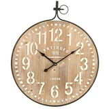 Okrugli zidni sat (Smeđe boje, Promjer: 50 cm)