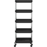  Kuhinjska kolica s 5 razine crna 42x29x128 cm željezo i ABS | shoptok.hr