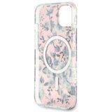  originalni guess ovitek flowers GUHMP14SHCFWSP z magsafe za iphone 14 6.1 - roza | Shoptok.si