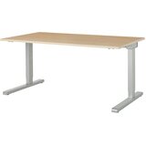 mauser Pravokotna miza, noga v obliki črke C, ŠxG 1600 x 800 mm, plošča imitacija javorja, ogrodje aluminijaste barve | Shoptok.si