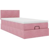  Otomanski okvir kreveta s madraca ružičasti 90x200cm baršunasti | shoptok.hr