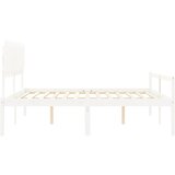  za starije s uzglavljem bijeli 200x200 cm masivnog drva | shoptok.hr