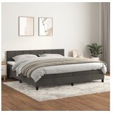  S oprugama i madracem tamnosivi 200x200 cm baršunasti | shoptok.hr