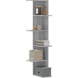 vidaXL Stenska kotna polica siva sonoma 36,5x36,5x140 cm inž. les | Shoptok.si