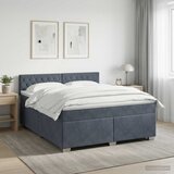  Krevet s box springom, madracem i LED-om Tamnosiva 160 x 200 cm | shoptok.hr