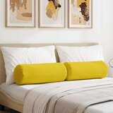  Valjkasti jastučići 2 pcs Svijetlo žuta Ø 25 x 70 cm tkanina | shoptok.hr