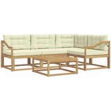  Set vanjskih sofa 5 kom. Bijela i krem Poliester | shoptok.hr