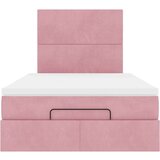 vidaXL Okvir za krevet s madracima ružičasti 120 x 190 cm baršunasti | shoptok.hr