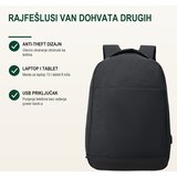 Bruno Poslovni ranac Cross, Anti-theft, USB port, Laptop 13" i tablet 8", Crni Cene