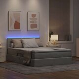 vidaXL krevet s led lampica svijetlo siva 140 x 190 cm tkanina | shoptok.hr