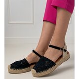 D/CEO Black lace espadrille sandals Santos | shoptok.hr