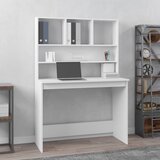  Radni stol s policama bijeli 102x45x148 cm konstruirano drvo | shoptok.hr
