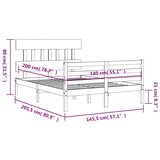  Za krevet s uzglavljem bijeli 140x200 cm od masivnog drva | shoptok.hr