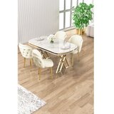 Hanah home Set trpezarijskog stola i stolica (5 delova) Zae White Marble Gold Cream | Eponuda.com
