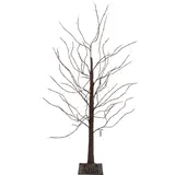 božična stoječa svetilka rjavo drevo 120 cm vklj. led s časovnikom IP44 - ki